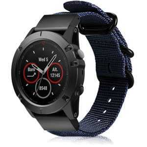 Garmin Fenix 5x / 6x nylon gesp band (blauw)