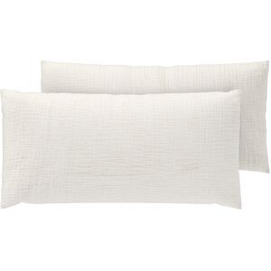 LIVARNO Set van 2 mousseline kussenslopen 40 x 80 cm (Wit)