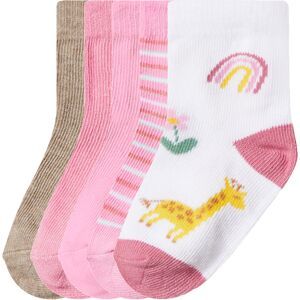 lupilu 5 Paar baby sokken (Roze/beige, 19/22)