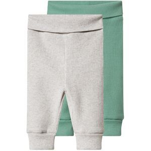 lupilu Set van 2 baby broekjes (groen/grijs, 86/92)