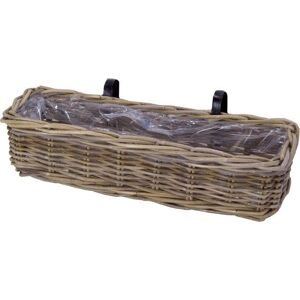 Merkloos Kubu Rieten Balkonmand in Grijs rotan