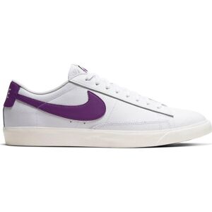 Merkloos Nike Blazer Low Leather - Heren Sneakers - Maat 47.5 - White/Voltage Purple-Sail