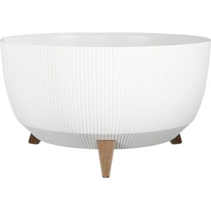 Mica Decorations Doppio - Bloempot op Poten - H22 xØ47 cm - Gerecycled Plastic - Wit