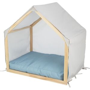 Trixie Tent Lias - Hondenmand - Houten frame - Zand/Blauw 88X61X89 cm