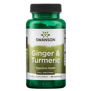 Swanson Ginger & Turmeric - Ingefær Og Gurkemeie - 60 Kapsler