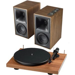 Klipsch The Fives / Pro-Ject Debut E Aktiv Høyttaler Og Platespiller Valnøtt