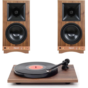Klipsch The Sixes M/ Rega Planar 1 Aktiv Høyttaler Og Platespiller, Valnøtt
