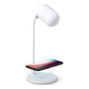 LED-lampe med Bluetooth-høyttaler og trådløs lader