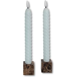 Home-tex LED-lys - 2 stk. Grønne snoede stagelys - 25 cm - 3D flamme - LED stearinlys til hjemmet