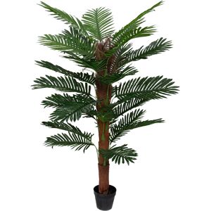 Home-tex Tropisk palme - 140 cm høy - Kunstig palme mosestokk i svart potte