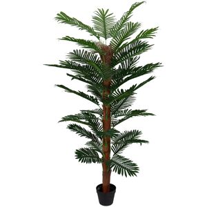 Home-tex Tropisk palme - 180 cm høy - Kunstig palme mosestokk i svart potte