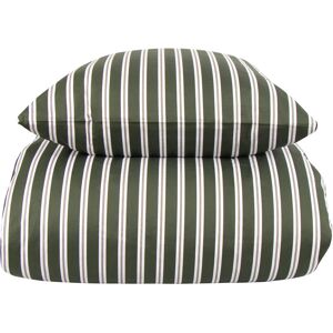 Borg Living Stripete sengetøy 140x220 cm - 100% myk bomullssateng - Stripe green - By Night sengesett