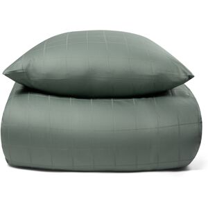 Borg Living Sengetøy til dyne king size 240x220 cm - Myk, jacquardvevd bomullssateng - Rutegrønn - By Night sengesett