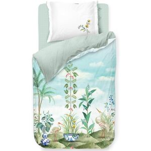 Pip Studio Blomstrete sengetøy - 140x200 cm - Jolie White - Sengesett med 2-i-1-design - 100% bomull -sengetøy