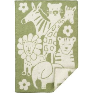 Klippan Barne ullpledd - 65x90 cm - 100% økologisk lammeull - Picnic Green Kids