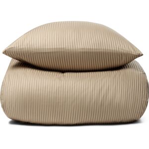 By Borg Sengetøy 200x220 cm - Beige, stripete sengetøy - 100 % egyptisk bomull - Dobbelt dynetrekk