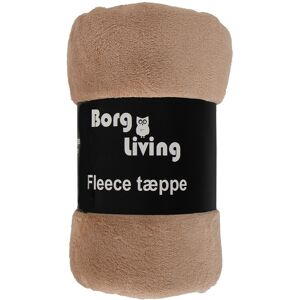 Borg Living Fleecepledd - Lysebrun - 150x200 cm - Mykt og deilig sofapledd