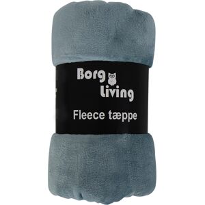 Borg Living Fleeceteppe - Støvblått - 150x200 cm - Mykt og deilig sofateppe