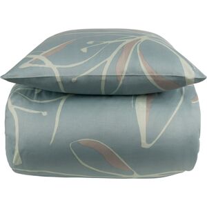 By Borg Ekstra mykt dobbelt sengetøy 200x220 cm - 100% bomullssatin - Blomstret grønt sengetøy - 300 TC sengetøy fra