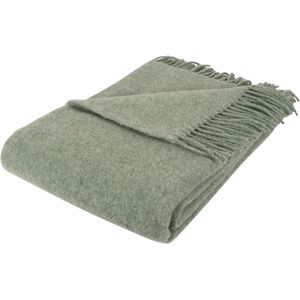 Nordstrand Home Ullpledd - 100% ny ren ull - 130x200 cm - Mykt ullpledd i ensfarget lysegrønn -pledd