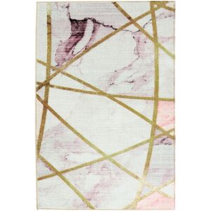 Nordstrand Home Gulvteppe - Stort gulvteppe 200x300 cm - Løst teppe med sklisikker bakside - Hvitt teppe med marmor effekt - Mykt teppe fra Agnes