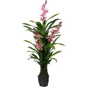 Home-tex Kunstig orkidé 165 cm - 3 fiolette blomster - Cymbidium orkidé