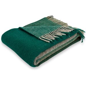 Nordstrand Home Ullpledd - 100% ny ren ull - 130x200 cm - Mykt ullteppe i rutet grønt - pledd
