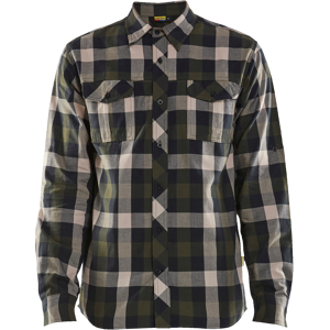 Blaklader Flanellskjorte – Romslig Passform ( 811513032, Grønn/svart, 1 Stykk, Størrelse-4xl ) Grønn/svart 4XL