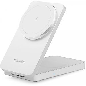 Ugreen 2-I-1 Magnetisk Trådløs Lader - Hvit