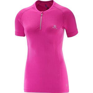 Salomon Women's Lightning Pro Short Sleeve Zip Tee Rose Violet XS