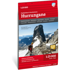 Calazo förlag Høyfjellskart Hurrungane 1:25.000 Nocolour OneSize