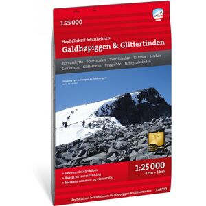 Calazo förlag Høyfjellskart Jotunheimen: Galdhøpiggen & Glittertinden 1:25 000 NoColour OneSize