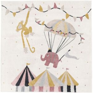 RugVista Monkey Circus Teppe - Rosa / Off white 150x150