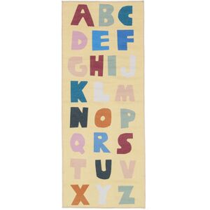 RugVista Alphabet Teppe - Lys gul / Flerfarget 80x200