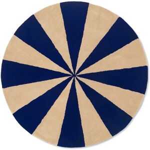 Ferm Living Arch håndtuftet teppe Ø 130 cm Bright blue-Off-white