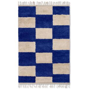 Ferm Living Mara teppe Bright blue/off-white, l, 120 x 180 cm