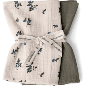 Garbo&Friends Blueberry Muslin teppe liten 2 deler 60x60 cm
