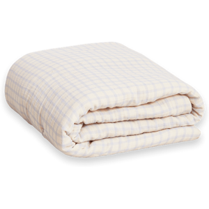 Garbo&Friends Gingham Sky Blue Muslin vattert teppe 100x140 cm