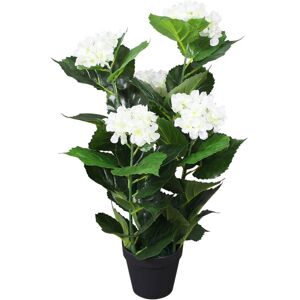 vidaXL Kunstig hortensia med potte 60 cm hvit