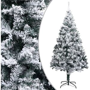 vidaXL Kunstig juletre med flokket snø grønn 210 cm