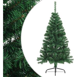 vidaXL Kunstig juletre halvt med stativ grønn 120 cm PVC