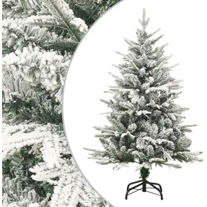 vidaXL Kunstig juletre med flokket snø grønn 120 cm PVC og PE