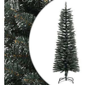 vidaXL Kunstig slankt juletre med stativ grønn 120 cm PVC