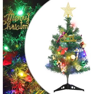 vidaXL Forhåndbelyst mini kunstig juletre med 20 LED grønn 45 cm