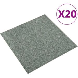 vidaXL Teppefliser gulv 20 stk 5 m² 50x50 cm grønn