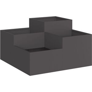 vidaXL Hagekasse 80x80x48 cm Svart Stål