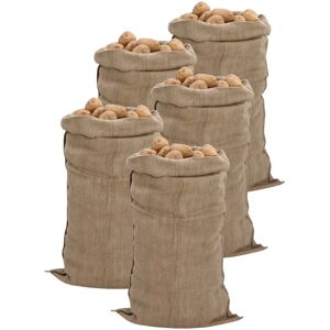vidaXL Jutesekker 5 stk 65x135 cm 100% jute 340 gsm
