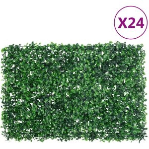 vidaXL Gjerde med kunstige buskblader 24 stk grønn 40x60 cm