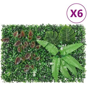 vidaXL Gjerde med kunstige planter 6 stk grønn 40x60 cm