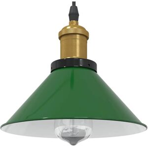 vidaXL Pendellampe høydejusterbar E27 glans grønn Ø 22 cm metall